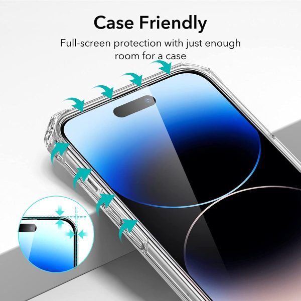 71dQ05EyPAL._AC_SL1500_ Apple iPhone 14 Pro Armorite Super Tough Glass Protector 2 PACK with Easy Installation Frame by ESR - Image 3