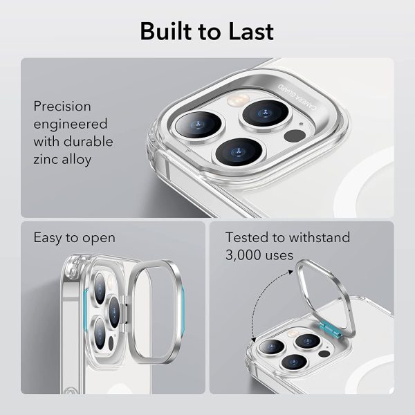 Apple iPhone 14 Pro Classic Kickstand Case with Halolock MagSafe-Compatible Case with Stand, Military-Grade Protection & Built-in Camera Ring Stand - Clear - Image 4