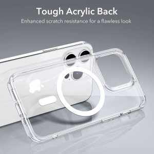 Apple iPhone 14 Pro Classic Hybrid Magnetic Case with HaloLock MagSafe enabled, Shockproof Military-Grade Protection, Scratch-Resistant Back - Clear - Image 3