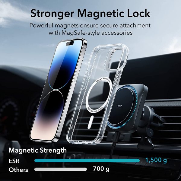 Apple iPhone 14 Pro Classic Kickstand Case with Halolock MagSafe-Compatible Case with Stand, Military-Grade Protection & Built-in Camera Ring Stand - Clear - Image 5