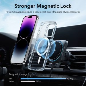 Apple iPhone 14 Pro Max Krystec Case with Halolock Ultra-Yellowing Resistant with Shockproof Military-Grade Protection and Polycarbonate Buttons - Clear - Image 6