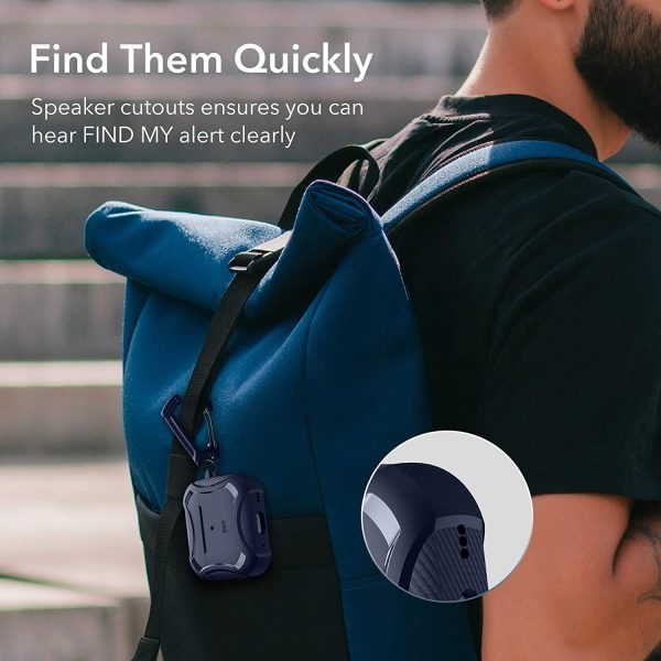 AirPods Pro 2022 / 2019 Case Cyber Armor Tough Case Magsafe compatible Magnetically Locking Lid by ESR -  Blue - Image 6