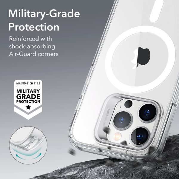 Apple iPhone 14 Pro Classic Kickstand Case Stand, Military-Grade Protection & Built-in Camera Ring Stand - Clear - Image 5