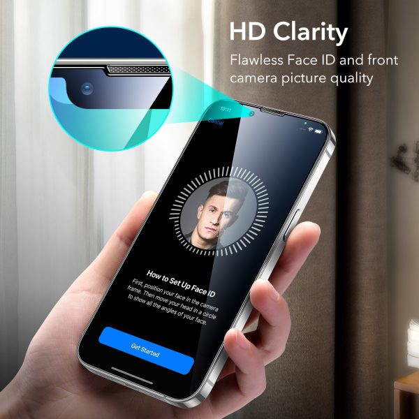 Apple iPhone 14 Plus / iPhone 13 Pro Max Screen Shield Glass Protector 2 PACK with Easy Installation Frame by ESR - Image 8