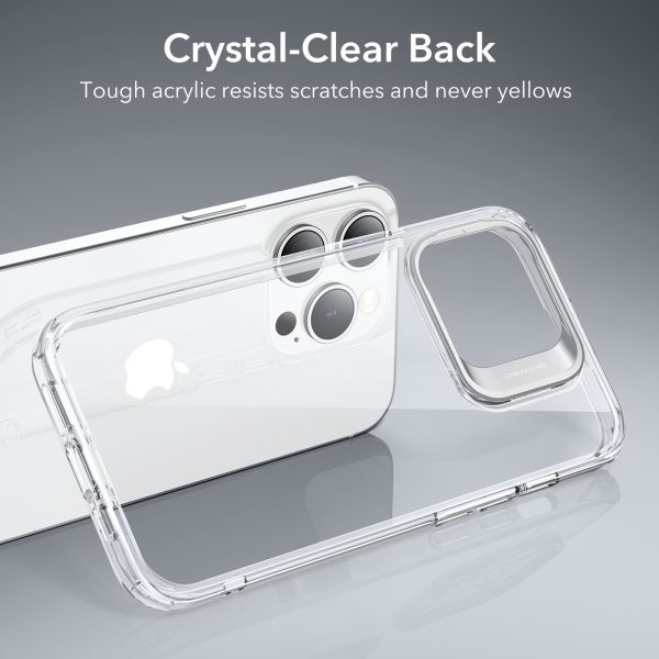 Apple iPhone 14 Pro Classic Kickstand Case Stand, Military-Grade Protection & Built-in Camera Ring Stand - Clear - Image 6