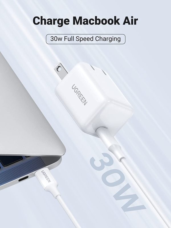 UGREEN AceCube 30W USB-C Power Charger, USB C Charger GaN Charger, PD PPS Fast Charger Block Compatible with MacBook Air/ iPhone 14 /, Galaxy S22/21, Pixel 6/6 Pro, iPad - 40918 - White - US Plug - Image 9