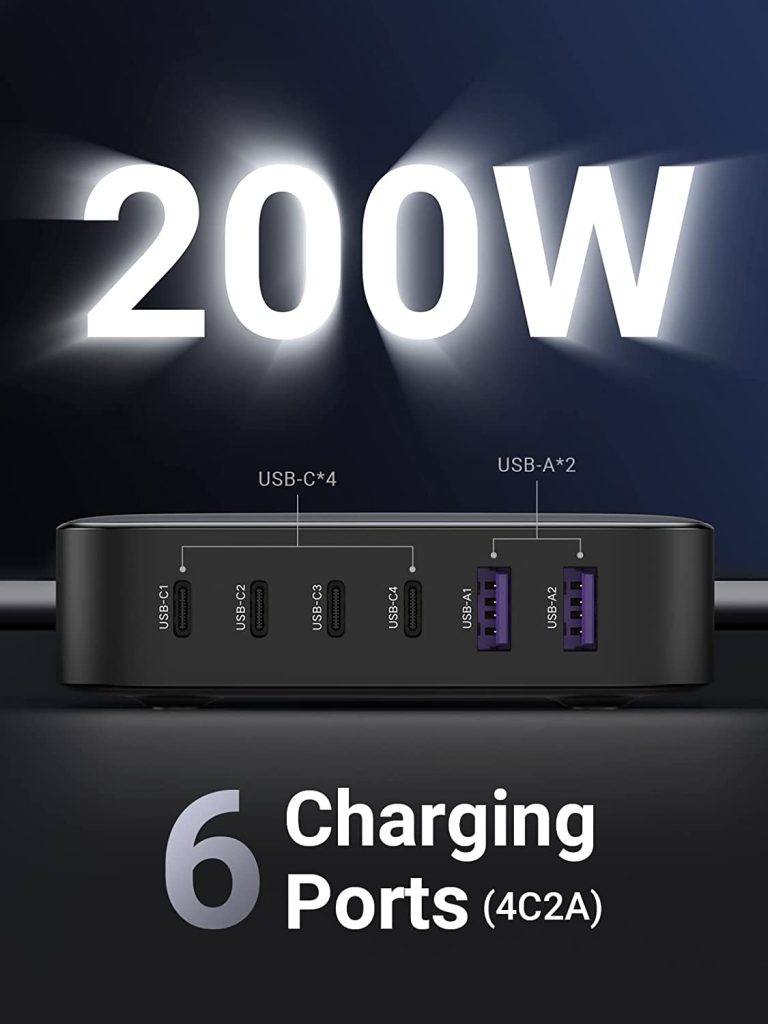 UGREEN Nexode 200W USB C Desktop Charger - Black