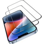 Apple iPhone 14 Plus Armorite Super Tough Glass Protector 2 PACK with Easy Installation Frame by ESR also for iPhone 13 Pro Max