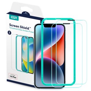 Apple iPhone 14 Plus / iPhone 13 Pro Max Screen Shield Glass Protector 2 PACK with Easy Installation Frame by ESR