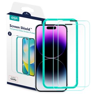 Apple iPhone 14 Pro Screen Shield Glass Protector 2 PACK with Easy Installation Frame by ESR
