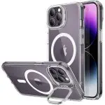 Apple iPhone 14 Pro Classic Kickstand Case with Halolock MagSafe-Compatible Case with Stand, Military-Grade Protection & Built-in Camera Ring Stand - Clear