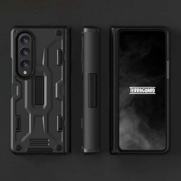 Galaxy Z Fold 4 Terra Guard Active Case by VRS Design Premium [Anti Scratch Hinge Protection] Case with FREE Tempered Glass Screen Protector - Matte Black - Image 2