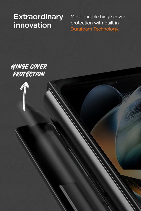 Galaxy Z Fold 4 Terra Guard Ultimate Case All in One Premium Sturdy Hinge Protection Case and Kickstand (Tempered Glass Screen Protector Included) by VRS Design - Matte Black - Image 3