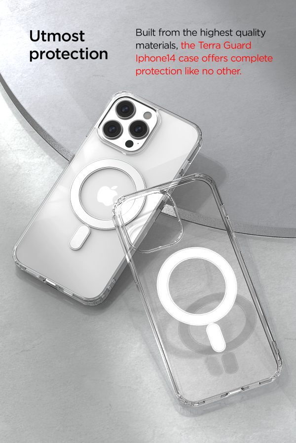 02 iPhone 14 Pro Max Crystal Mixx Non-Slip Grip Case, Magsafe Clear but Sturdy Case with Tempered Glass Screen and Camera Protector By VRS Design - Clear - Image 2