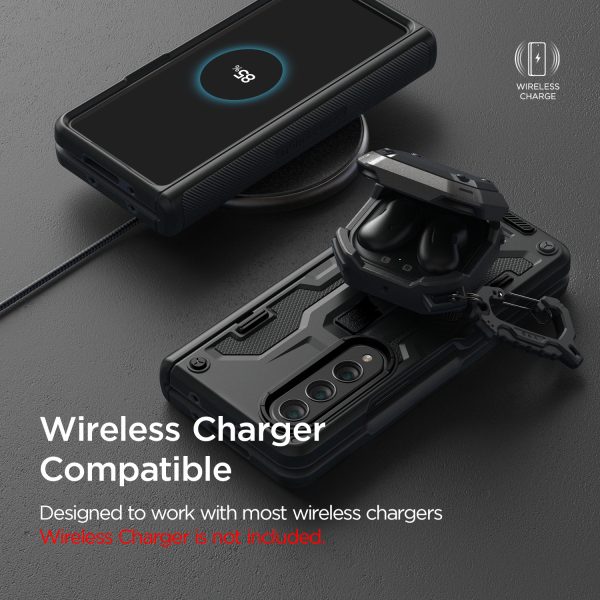 Galaxy Z Fold 4 Terra Guard Active Case by VRS Design Premium [Anti Scratch Hinge Protection] Case with FREE Tempered Glass Screen Protector - Matte Black - Image 4