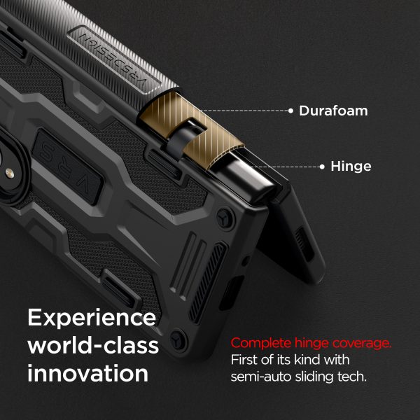 Galaxy Z Fold 4 Terra Guard Active Case by VRS Design Premium [Anti Scratch Hinge Protection] Case with FREE Tempered Glass Screen Protector - Matte Black - Image 5