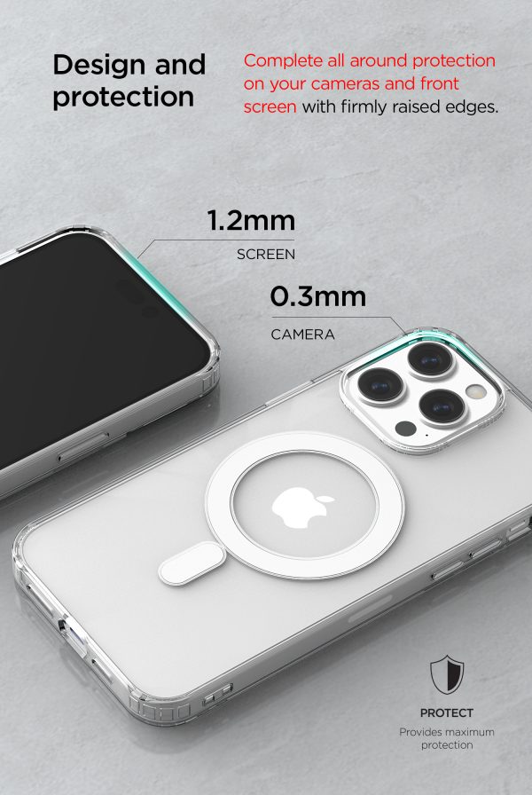 04 iPhone 14 Pro Max Crystal Mixx Non-Slip Grip Case, Magsafe Clear but Sturdy Case with Tempered Glass Screen and Camera Protector By VRS Design - Clear - Image 4