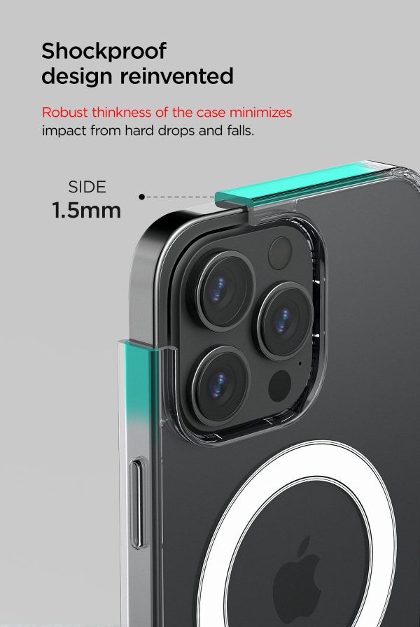05 iPhone 14 Pro Max Crystal Mixx Non-Slip Grip Case, Magsafe Clear but Sturdy Case with Tempered Glass Screen and Camera Protector By VRS Design - Clear - Image 5