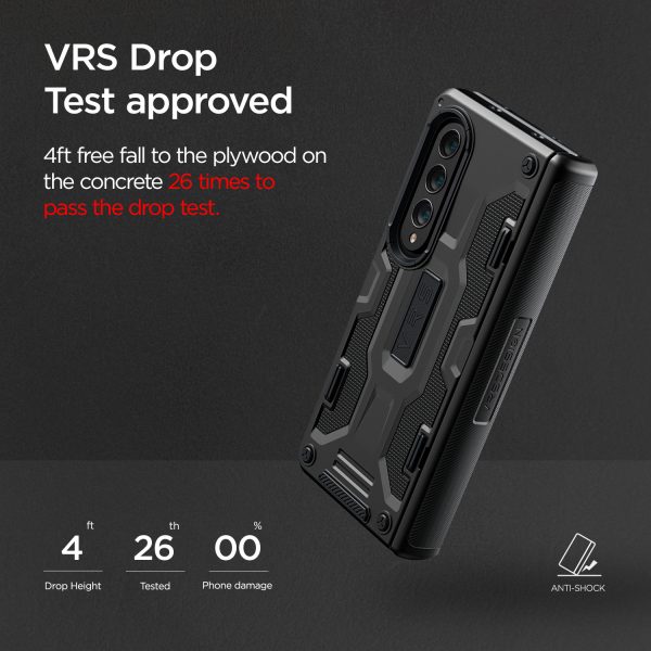 Galaxy Z Fold 4 Terra Guard Active Case by VRS Design Premium [Anti Scratch Hinge Protection] Case with FREE Tempered Glass Screen Protector - Matte Black - Image 8