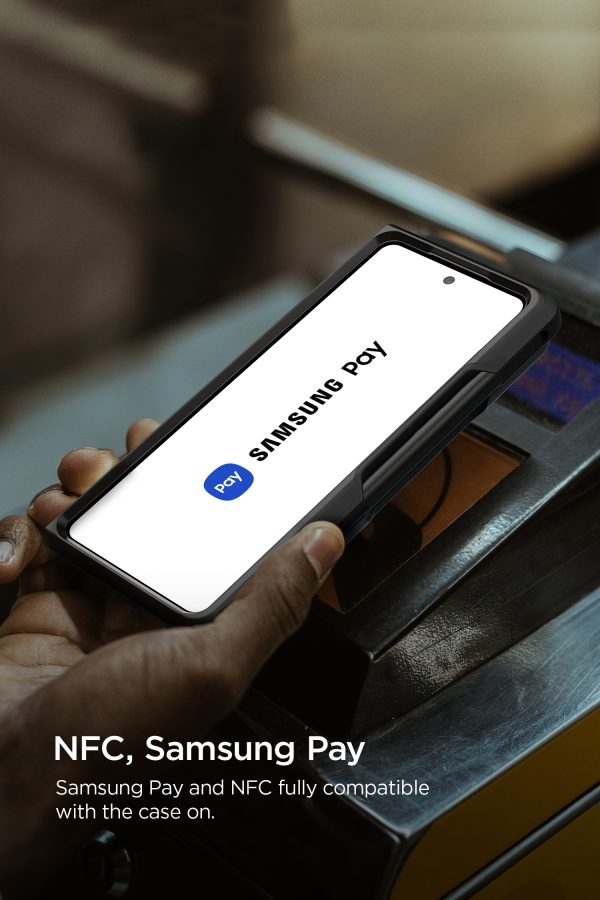 Galaxy Z Fold 4 Terra Guard Modern Pro Case by VRS Design Modern Neat Style Case with S Pen Holder and Multi Angle Kickstand (Tempered Glass Screen Protector Included) - Matte Black - Image 9