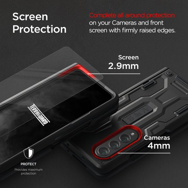 Galaxy Z Fold 4 Terra Guard Active Case by VRS Design Premium [Anti Scratch Hinge Protection] Case with FREE Tempered Glass Screen Protector - Matte Black - Image 10