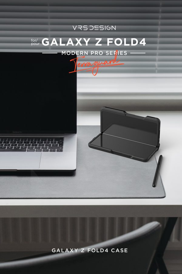 Galaxy Z Fold 4 Terra Guard Modern Pro Case by VRS Design Modern Neat Style Case with S Pen Holder and Multi Angle Kickstand (Tempered Glass Screen Protector Included) - Matte Black - Image 13