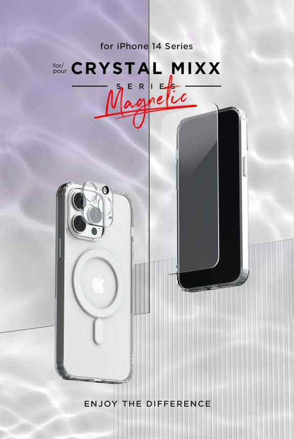 13 iPhone 14 Pro Max Crystal Mixx Non-Slip Grip Case, Magsafe Clear but Sturdy Case with Tempered Glass Screen and Camera Protector By VRS Design - Clear - Image 13