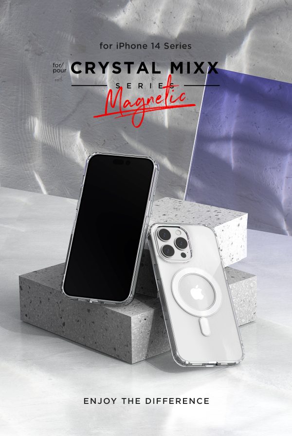 14 iPhone 14 Pro Max Crystal Mixx Non-Slip Grip Case, Magsafe Clear but Sturdy Case with Tempered Glass Screen and Camera Protector By VRS Design - Clear - Image 14