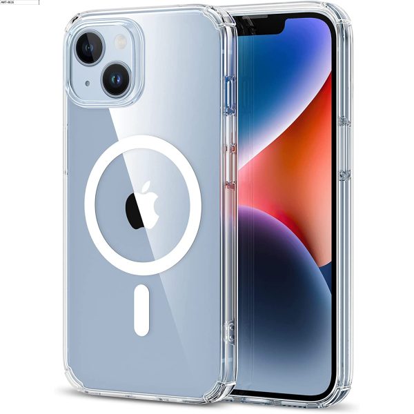 14 plus krystec halolock magsafe case clear Apple iPhone 14 Plus Krystec Case with Halolock Reduced Yellowing Resistant with Shockproof Military-Grade Protection and Polycarbonate Buttons - Clear - Image 1