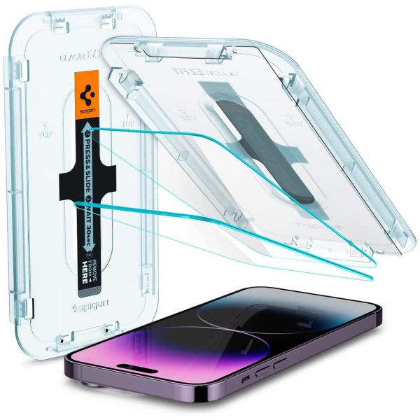 Apple iPhone 14 Pro Max EZ Fit Screen Protector Case Friendly by Spigen - 2 PACK - AGL05202 - Image 1
