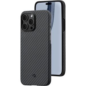 iPhone 14 Pro MagEZ Case 3 MagSafe Compatible Carbon Fiber Magnetic Case by PITAKA - Black / Grey Twill 1500D
