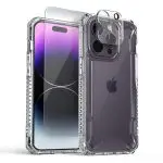 iPhone 14 Pro Terra Guard Crystal Case Non-Slip Grip Case, Clear but Sturdy Case with Tempered Glass Screen and Camera Protector By VRS Design - Clear