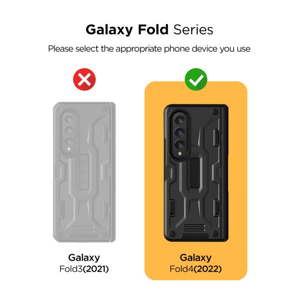 Galaxy Z Fold 4 Terra Guard Active Case by VRS Design Premium [Anti Scratch Hinge Protection] Case with FREE Tempered Glass Screen Protector - Matte Black - Image 19