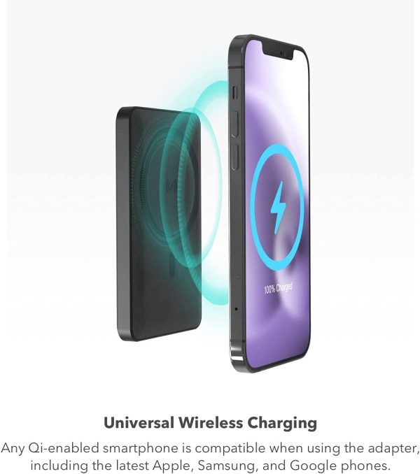 mophie Snap+ Juice Pack Mini - Wireless Portable Magnetic Charger with 5000 mAh Internal Battery, Compatible with MagSafe & Qi-Enabled Smartphones - Black - Image 3