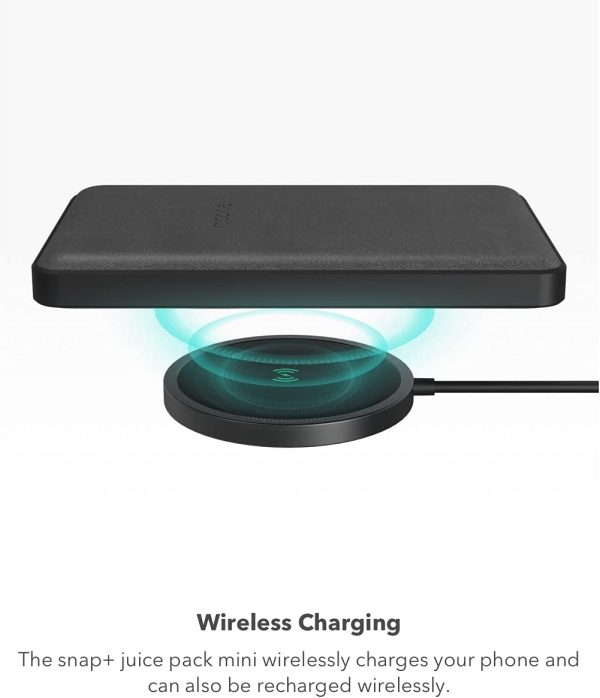 mophie Snap+ Juice Pack Mini - Wireless Portable Magnetic Charger with 5000 mAh Internal Battery, Compatible with MagSafe & Qi-Enabled Smartphones - Black - Image 4