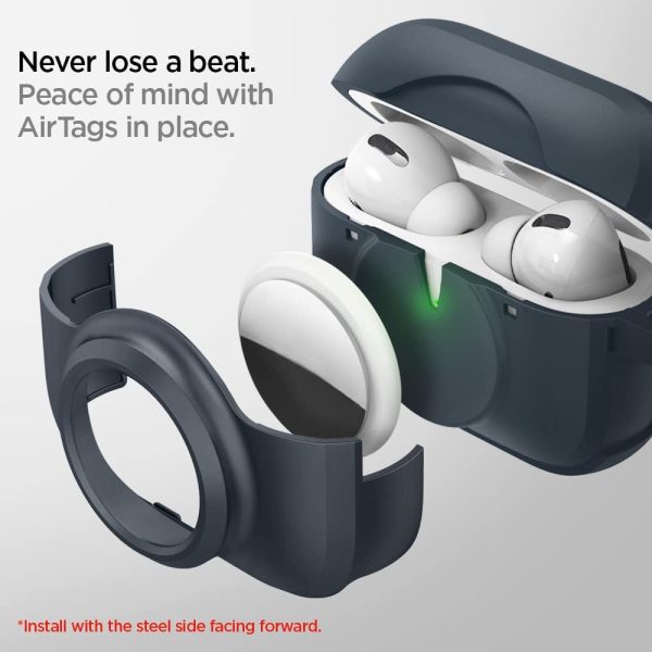 Apple AirPods Pro (2019) Case Tag Armor Duo Designed for Airpods Pro Case and AirTag Case Cover with Keychain - Metal Slate - ACS04390 - Image 4