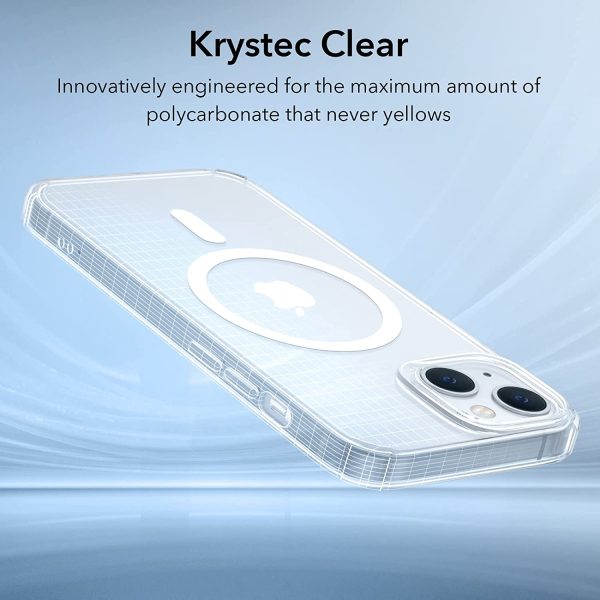 Apple iPhone 14 Plus Krystec Case with Halolock Reduced Yellowing Resistant with Shockproof Military-Grade Protection and Polycarbonate Buttons - Clear - Image 8