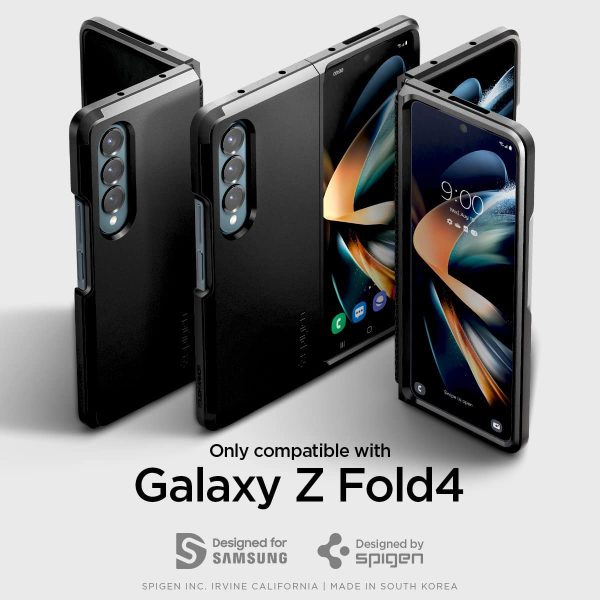 Galaxy Z Fold 4 Tough Armor Case with Hinge Protection by Spigen - ACS05105 - Matte Black - Image 6