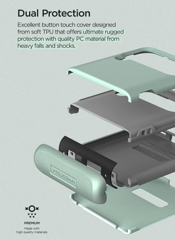 Galaxy Z Flip 4 Modern Case with Semi-Auto Hinge by VRS Design - Marine Green - Image 9