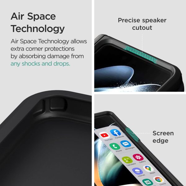 Galaxy Z Fold 4 Terra Guard Modern Case by VRS Design Premium Modern Neat Style [Anti Scratch Hinge Protection] Case with Tempered Glass Screen Protector - Matte Black - Image 2