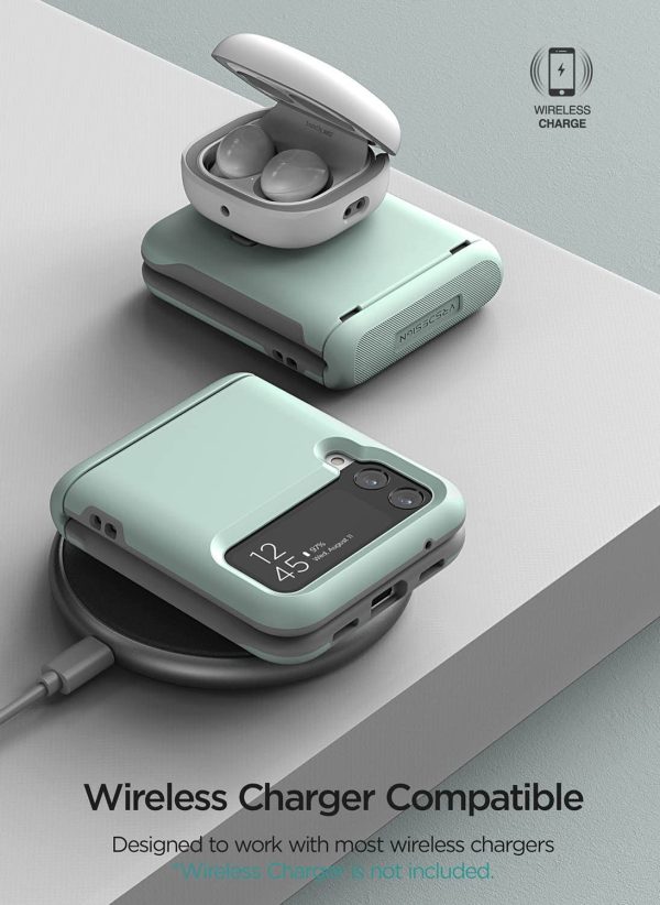 Galaxy Z Flip 4 Modern Case with Semi-Auto Hinge by VRS Design - Marine Green - Image 4
