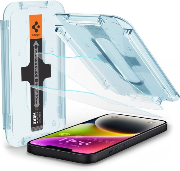 Apple iPhone 14 / 13 Pro / 13 EZ Fit Screen Protector Case Friendly by Spigen - 2 PACK - AGL03385 - Image 2