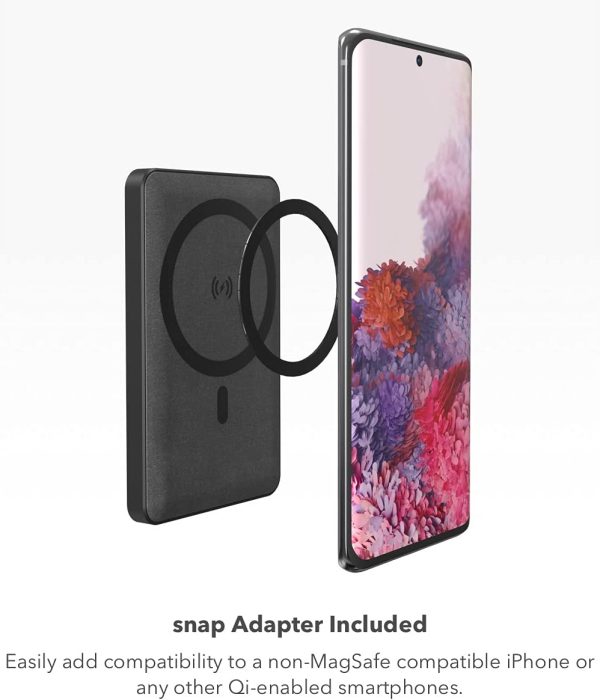 mophie Snap+ Juice Pack Mini - Wireless Portable Magnetic Charger with 5000 mAh Internal Battery, Compatible with MagSafe & Qi-Enabled Smartphones - Black - Image 7