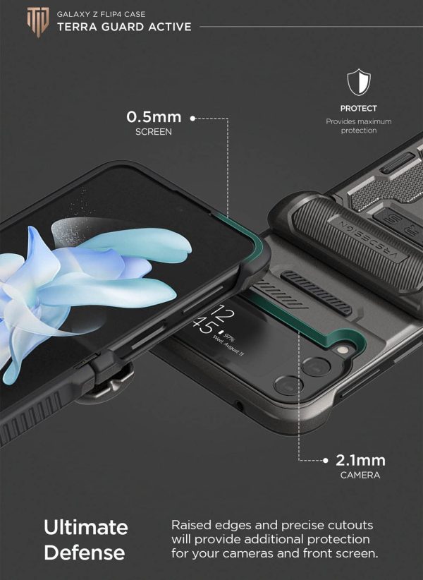 Galaxy Z Flip 4 Ultra Terra Guard Active Case by VRS Design - Matte Black - Image 3