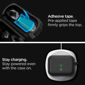 Apple AirPods Pro (2019) Case Spigen Mag Armor MagFit - Matte Black - ACS03645 - Image 6