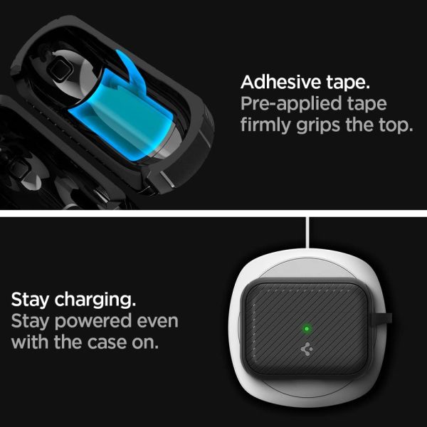 61KI0u8ek1L._AC_SL1000_ Apple AirPods Pro (2019) Case Spigen Mag Armor MagFit - Matte Black - ACS03645 - Image 6