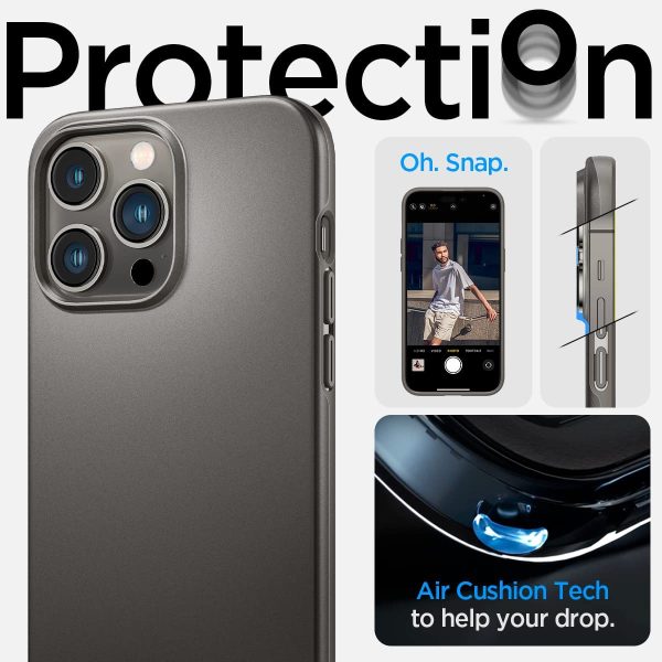 Apple iPhone 14 Pro Max Thin Fit Slim Case by Spigen - ACS04767 - Gunmetal - Image 2