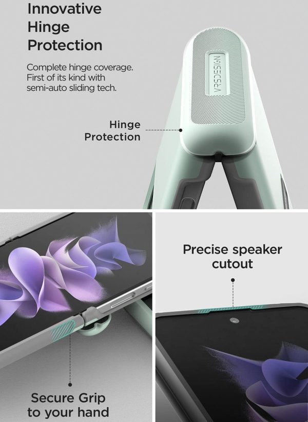 Galaxy Z Flip 4 Modern Case with Semi-Auto Hinge by VRS Design - Marine Green - Image 5