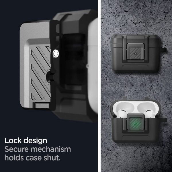 Apple AirPods Pro (2019) Case Spigen LockFit with Secure Lock Clip Matte Black - ACS04755 - Image 5