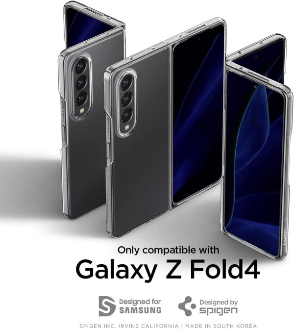 61RXb1PPFxL._AC_SL1200_ Galaxy Z Fold 4 Air Skin Non Yellowing Case by Spigen - ACS05104 - Crystal Clear - Image 5